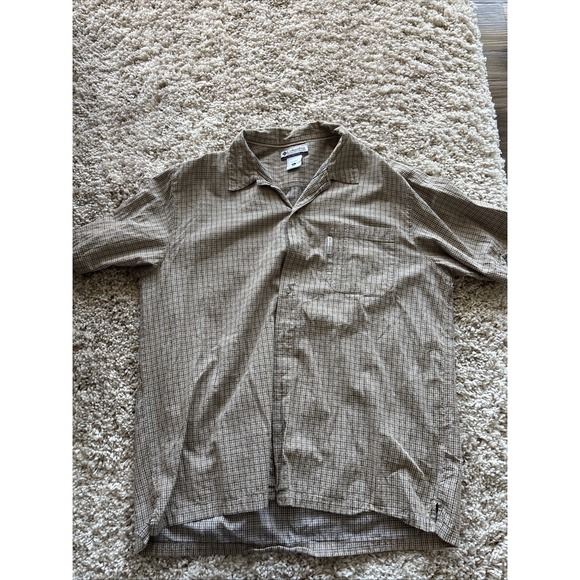 Columbia Other - Mens Columbia Sportswear's Beige Plaid Short Sleeve Shirt Size XL